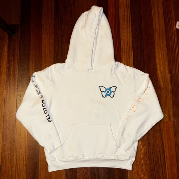Fall 2023 ~ PELOTON x BRITTANY ALLEN White Hoodie Sweatshirt - Size LARGE - Picture 1 of 7